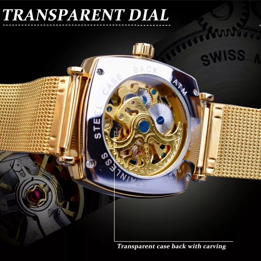 Forsining Skeleton Transparent Mechanical Automat… - image 2